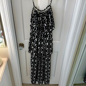 Patterson J. Kincaid black & white maxi dress, size small.